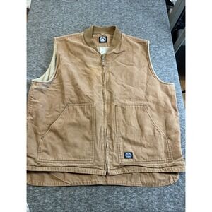 Polar King Key Canvas Distressed Lined Trucker Work Farm Trucker Vest‎ Mens 2XLT